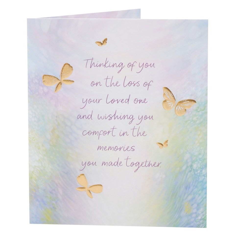 image 1 of Sympathy Loss of Loved One Card - Foil Butterflies