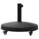 image 1 of Outsunny 22.7kg Resin Patio Parasol Base Umbrella Stand Weight Deck Garden Sunshade Holder Round w Wheels Brakes Outdoor