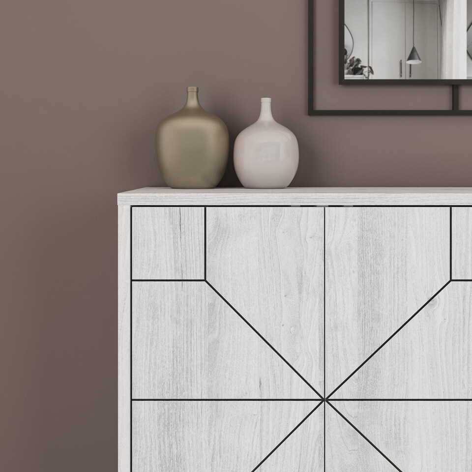 image 1 of Decortie Dune Sideboard Cabinet 123cm Ancient White