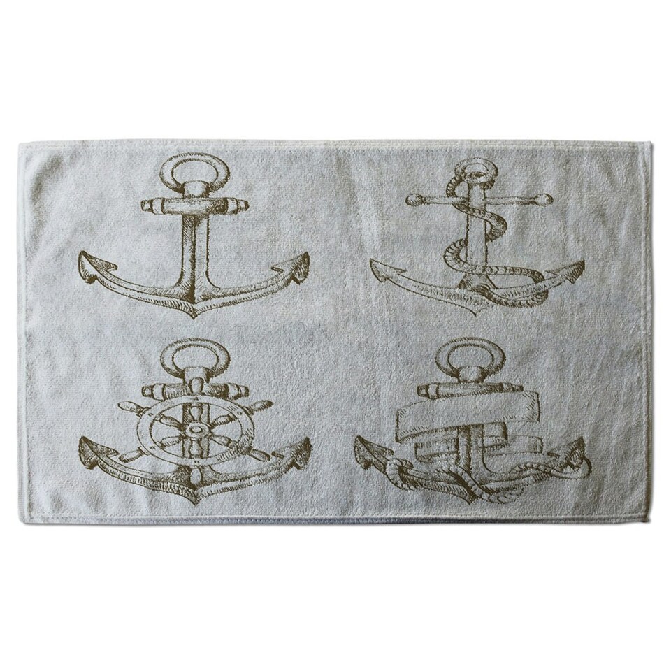 image 1 of Drawn Anchors (Kitchen Towel)