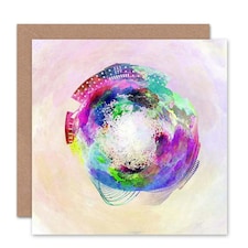 Little World City Skyline Athens Greece Art Card