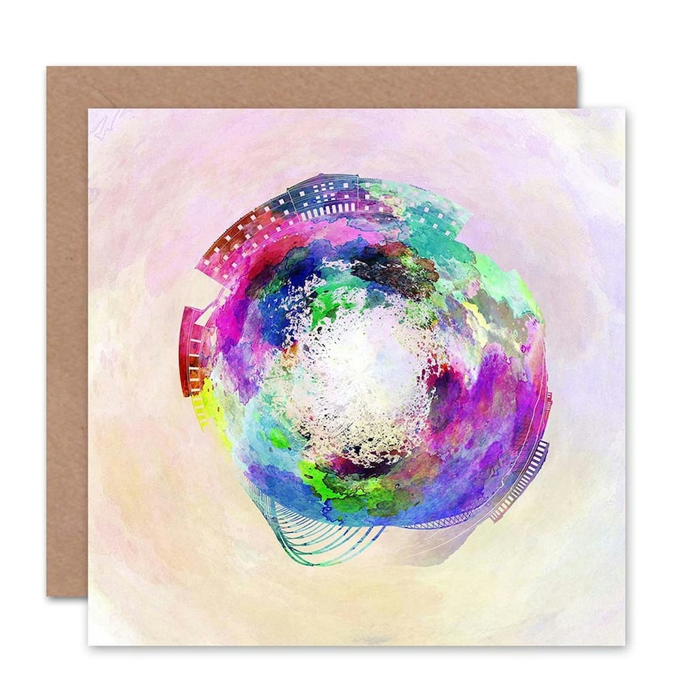 image 1 of Little World City Skyline Athens Greece Art Card