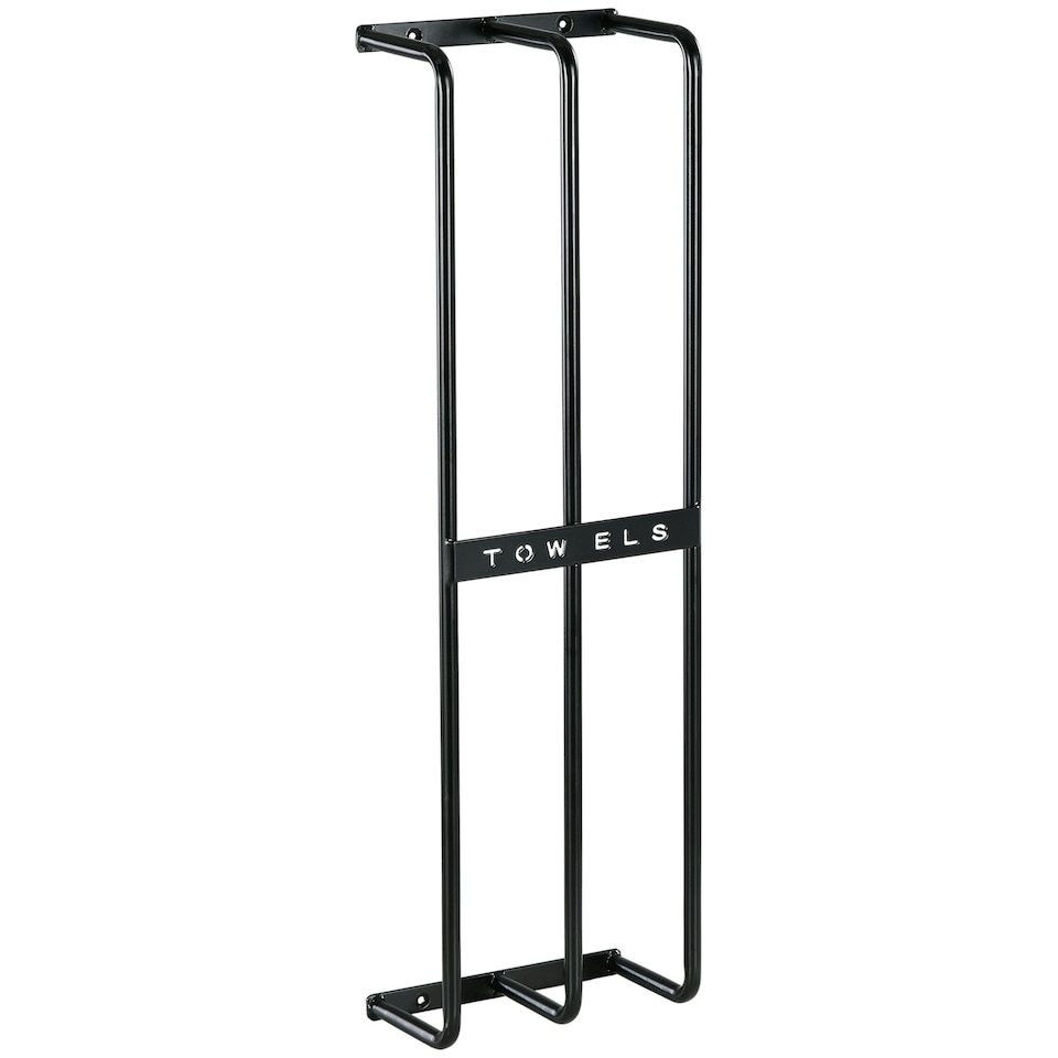 image 1 of HOMCOM Metal Towel Rack Wall Mounted, 3 Bar Towel Rail for Bathroom, Black