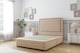 image 1 of Sloomy Ashford Pebble Plush Divan Bed Base 2 Drawers Right Side With 54 Inch Floor Standing Headboard & 12 Inch Matching Footboard | Brown | Pebble | King | 1