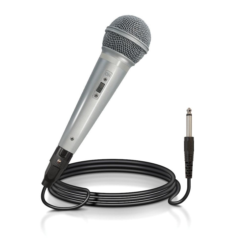 image 1 of Soundlab Dynamic Vocal Microphone With Fixed 3m 6.35mm Jack Lead Silver