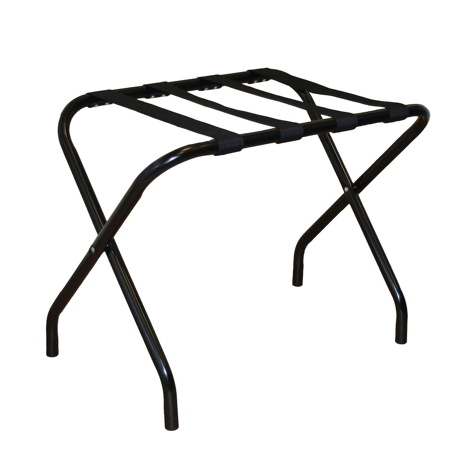 image 1 of Harbour Housewares Folding Metal Luggage Rack - Black Black