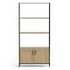 image 10 of Vonhaus Lena Rattan Effect Bookcase with 3 Open Shelves for Living Room | Brown