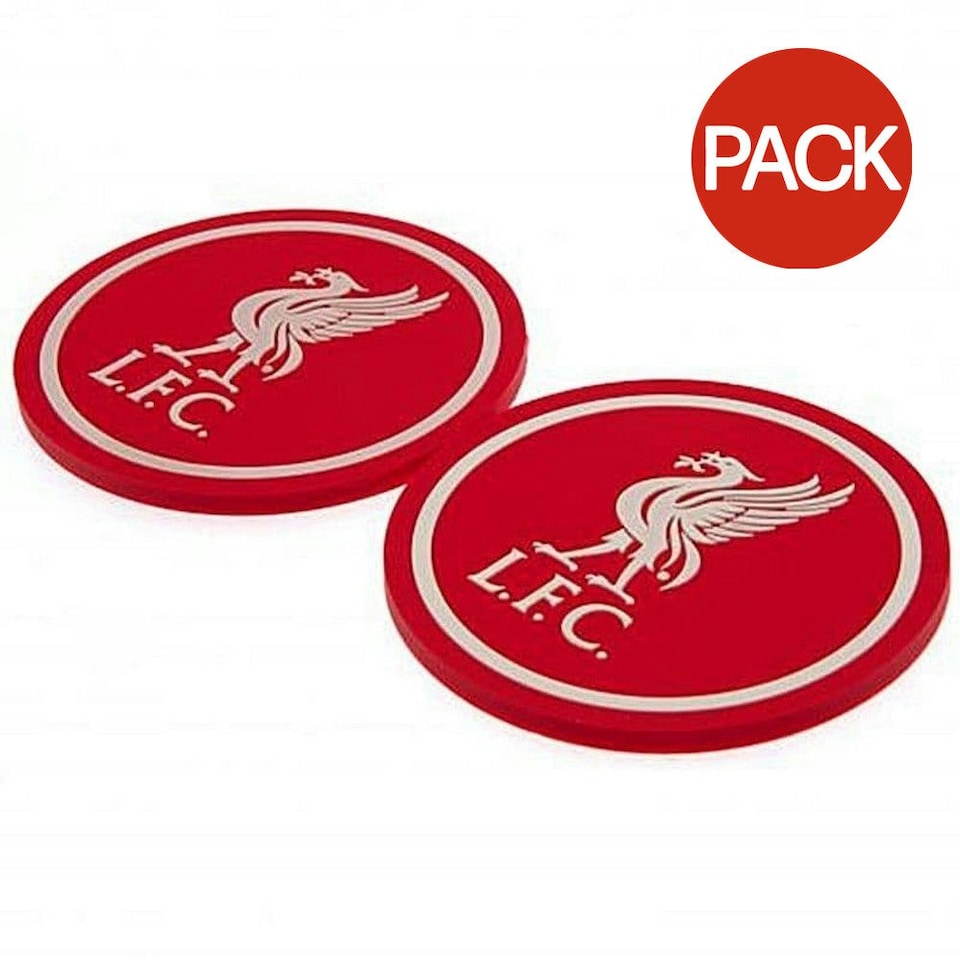image 1 of Liverpool FC Coaster Set (Pack of 2) - Red/White - One Size