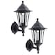 image 1 of ValueLights Mayfair Pair Black Outdoor Security IP44 Rated Wall Light Lanterns