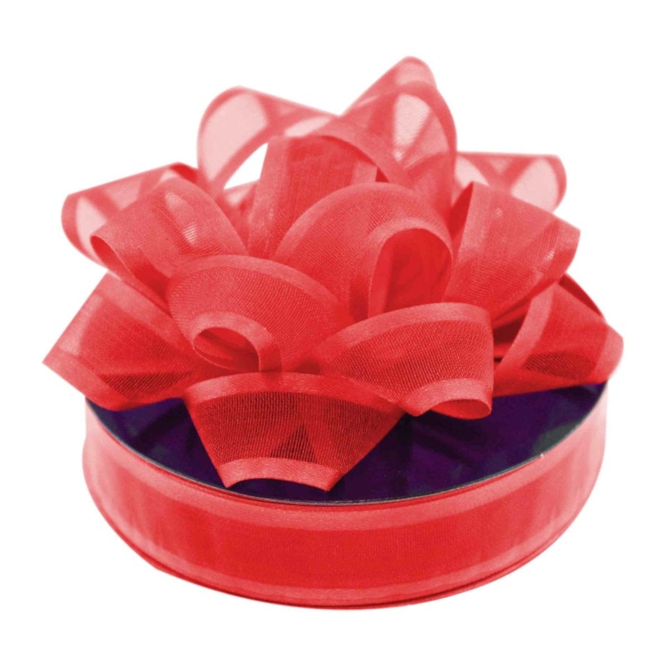image 1 of Christmas Red Organza Ribbon