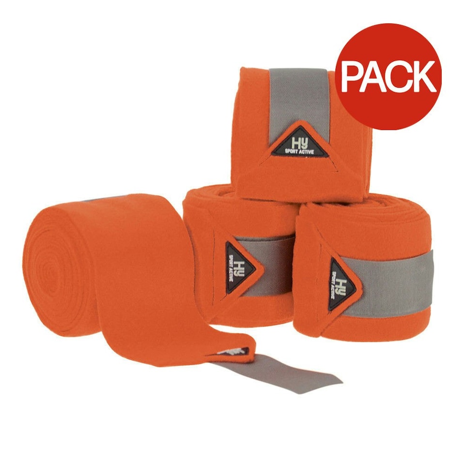 image 1 of Hy Sport Active Luxury Horse Bandages (Pack of 4) - Terracotta Orange - Cob/Full