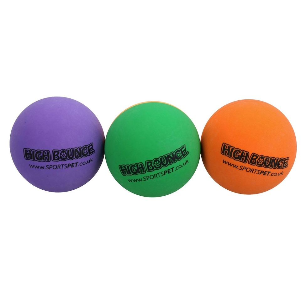 image 1 of 3PK High Bounce Premium Non Toxic Rubber Balls For Dog Pet Play Gift