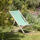 image 5 of Harbour Housewares Folding Wooden Deck Chairs - Green Stripe - Pack of 2 | Green | Green