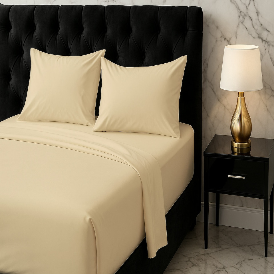 image 1 of Microfibre Soft Touch Flat Sheet Plain Dyed Bed Linen Brown | Brown | Latte | Double