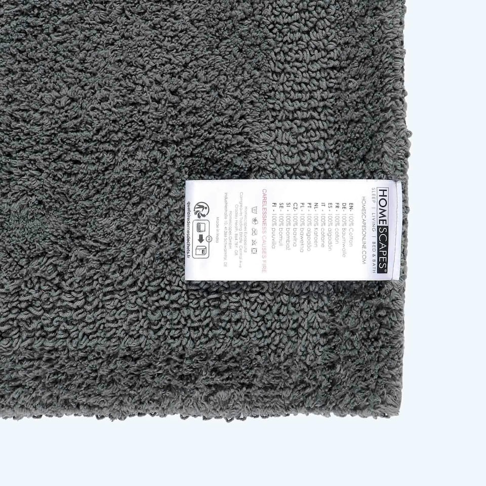 image 1 of Homescapes Luxury Reversible Extra Large Bath Mat | Grey | 70 x 120 cm