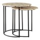 image 1 of Interiors by Premier Set of 2 Pearl Side Nesting Tables, Round Top Tables with Black Iron Legs, Couch Side Tables for Living Room