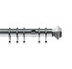 image 1 of 35mm Fixed Length Metal Curtain Pole Set Satin Silver Aztec Finial 300cm | Silver | Silver