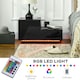 image 4 of HOMCOM High Gloss Front Bedside Table Nightstand with LED Light Remote Black