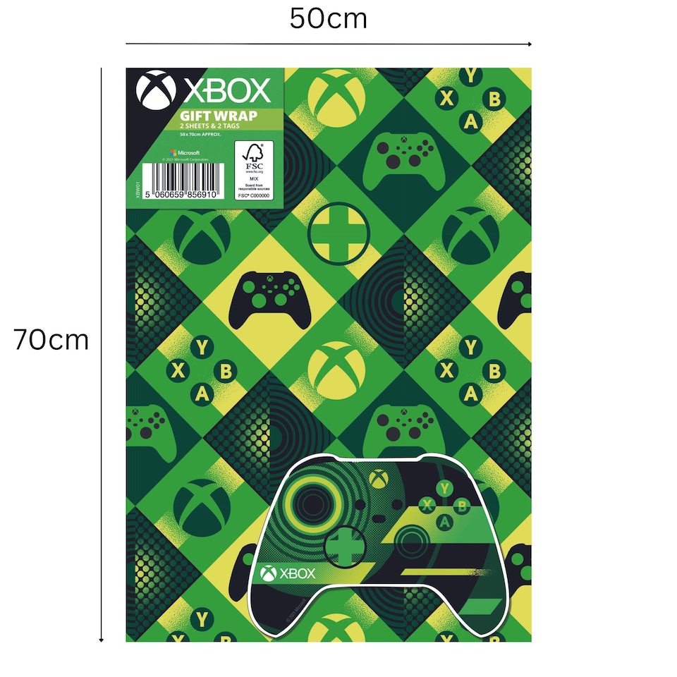 image 1 of XBOX 2 Sheets & 2 Tags Gift Wrap