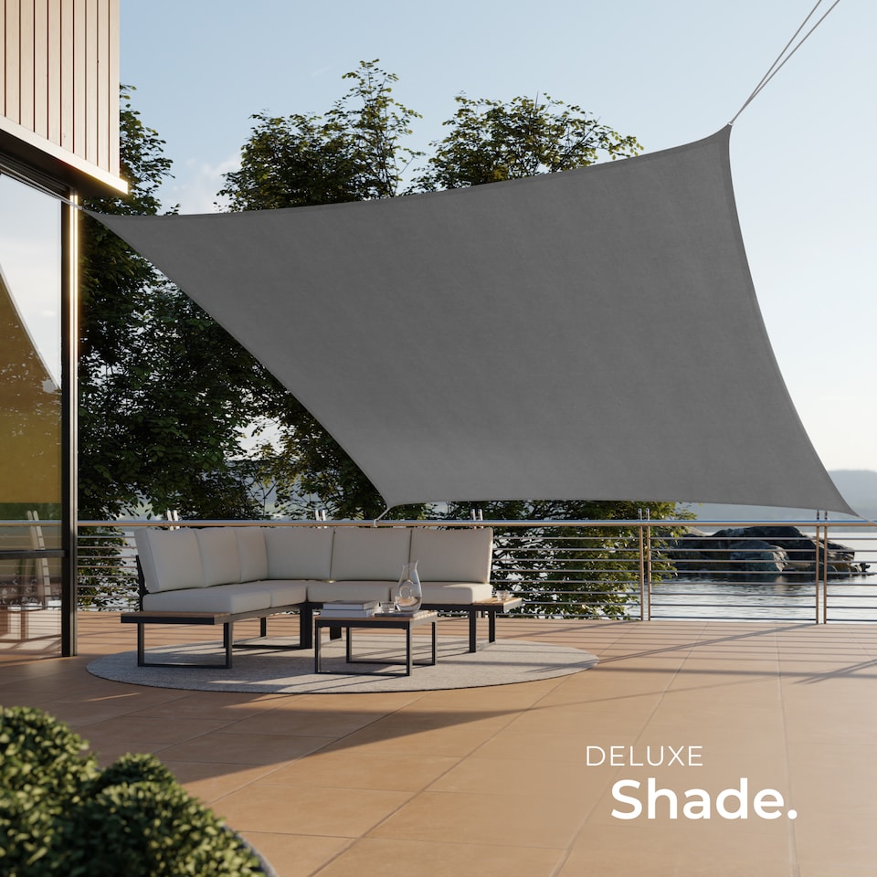 image 1 of Shade Sail - rectangular with UV protection 50, water-repellent, grey | Grey | grey | 4 x 4 m | 1