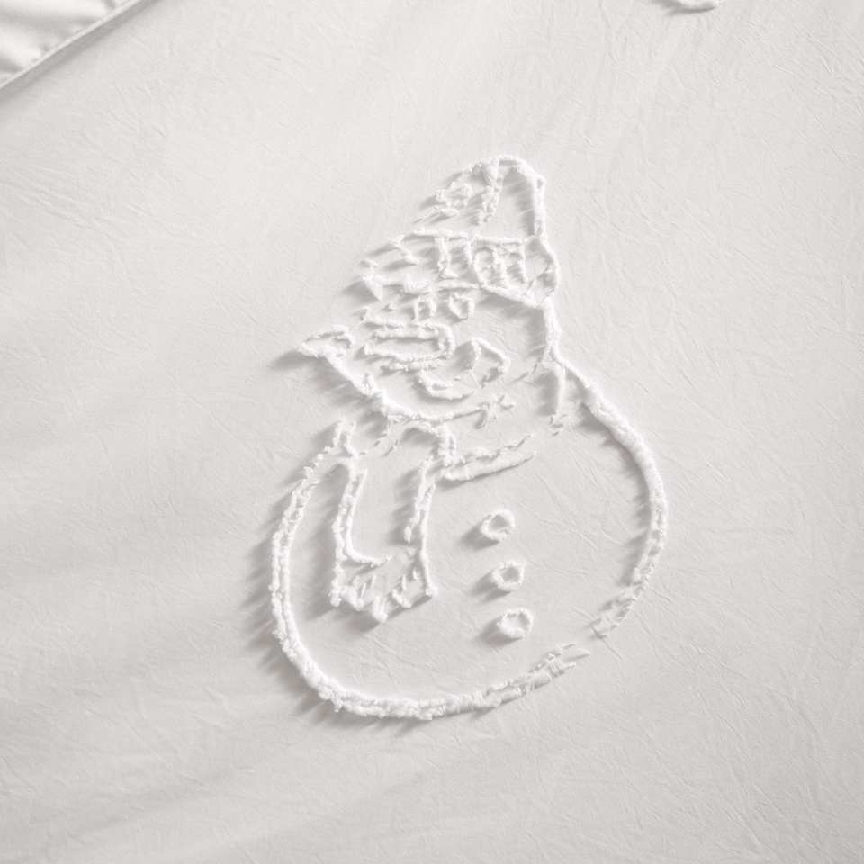 image 1 of Duvet Day Snowmen Soft Tufted Christmas Duvet Cover Set