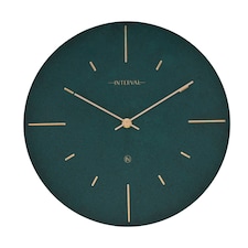Interval Resin Wall Clock 30cm - Emerald & Gold Green | Emerald & Green