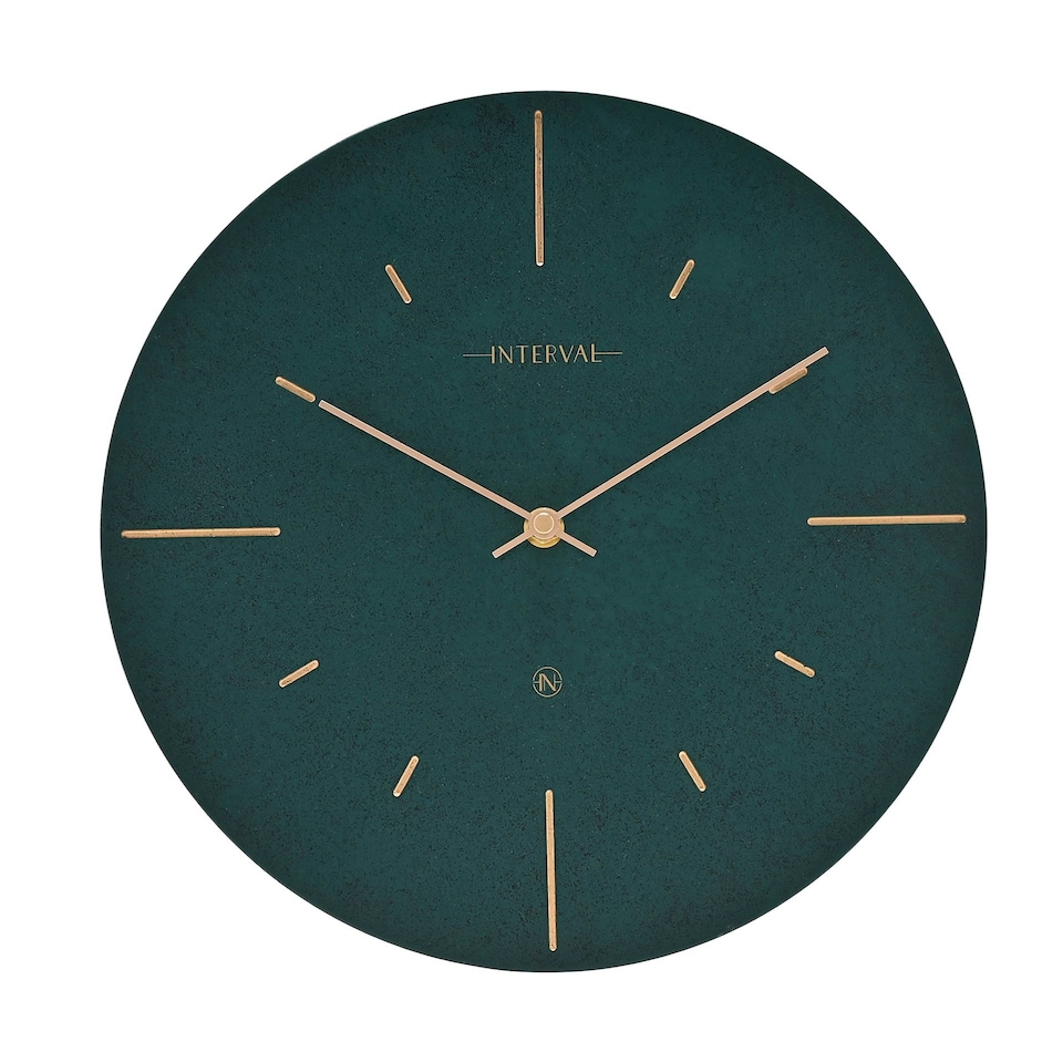 image 1 of Interval Resin Wall Clock 30cm - Emerald & Gold Green | Emerald & Green