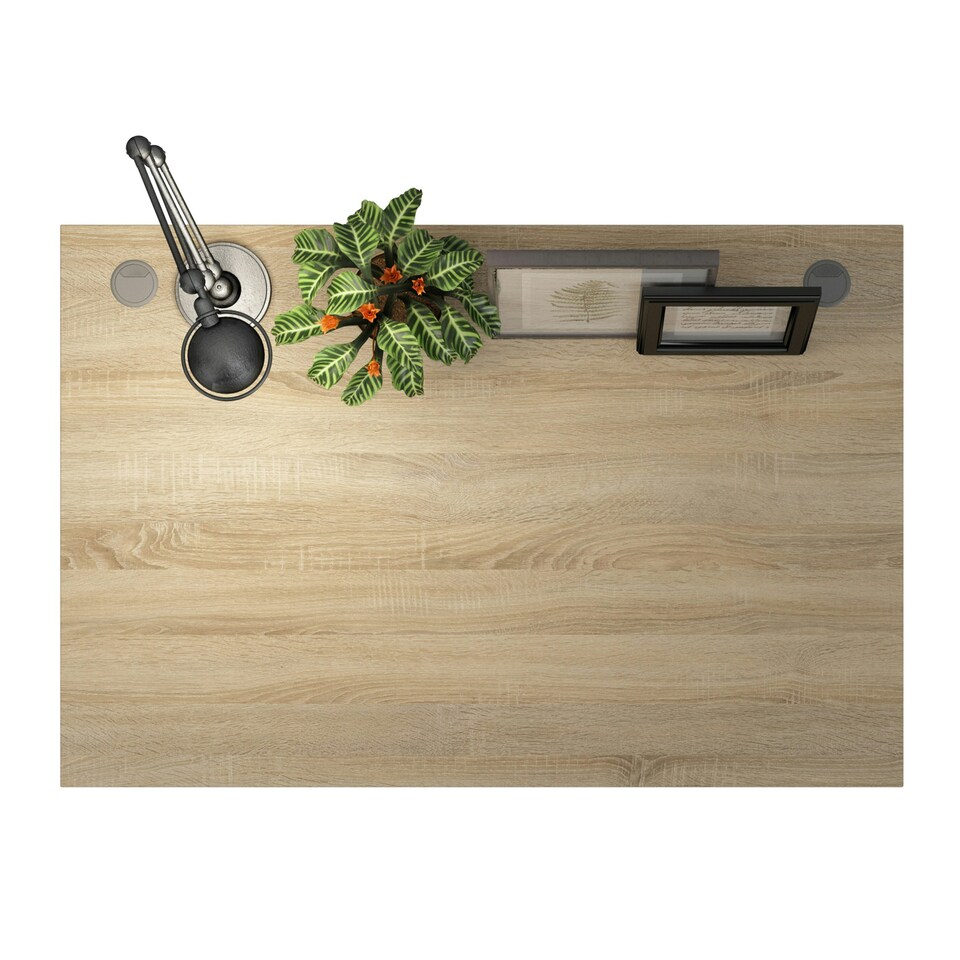 image 1 of Prima Desk 120cm in Oak with White Legs