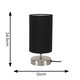 image 3 of ValueLights Pair Francis Brushed Chrome Touch Table Lamps Black Shades