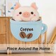image 9 of Pig Coffee Cup Soft Toy Cute Plushie Huggable Cuddly Stuffed Toy 20cm Blue