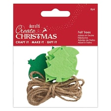 Create Christmas Green Felt Trees (8pcs) - Papermania