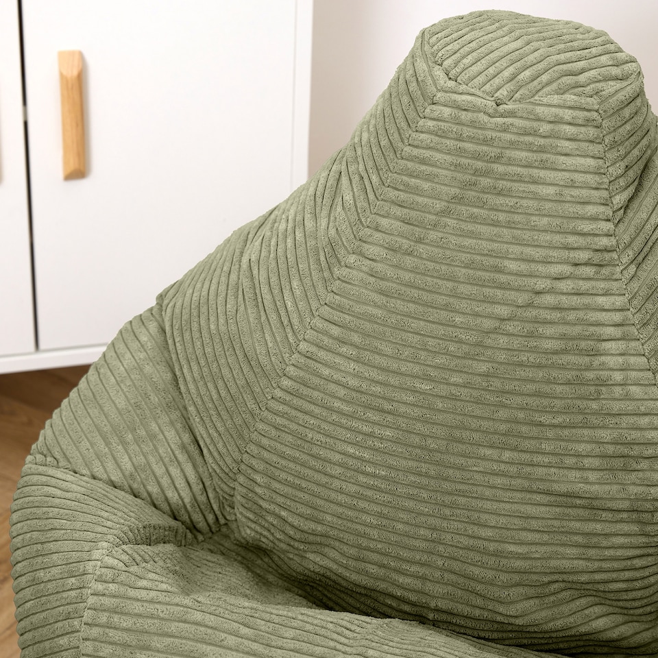 image 1 of Dalton Kids Beanbag Corduroy Sage Green Set of 2 | Green | Green | M | 2