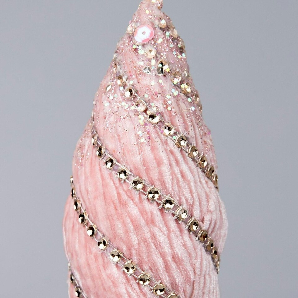 image 1 of 15cm Nut Shape Bauble - Baby Pink