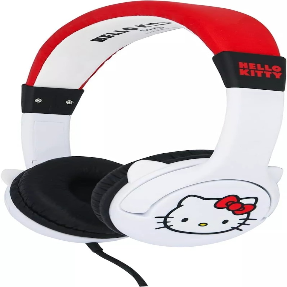 image 1 of Hello Kitty Kid's Wired Headphones with Ears | White