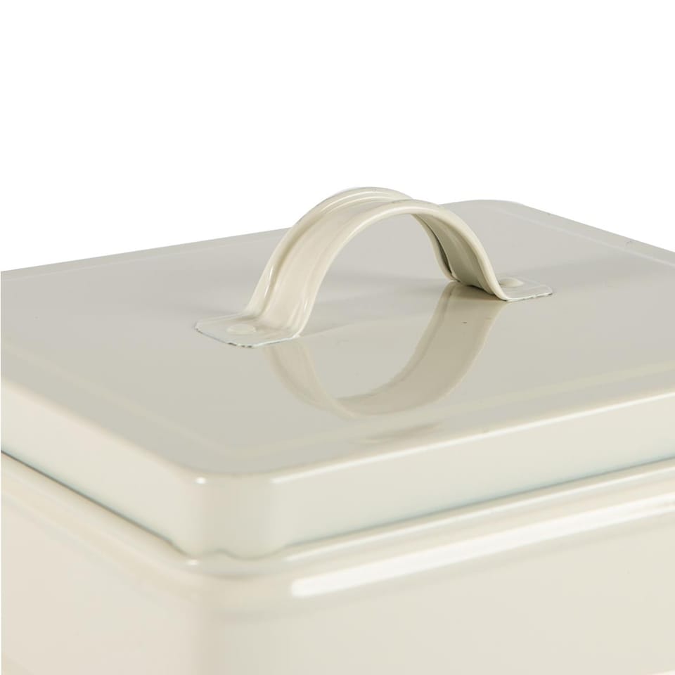 image 1 of Harbour Housewares Vintage Metal Washing Tablets Canister - Cream | Cream | Cream | 1