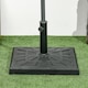 image 7 of Outsunny 19kg Resin Garden Parasol Base Holder, Square Outdoor Market Umbrella Stand Weight for Poles of 32mm, 38mm, and 48mm, Black