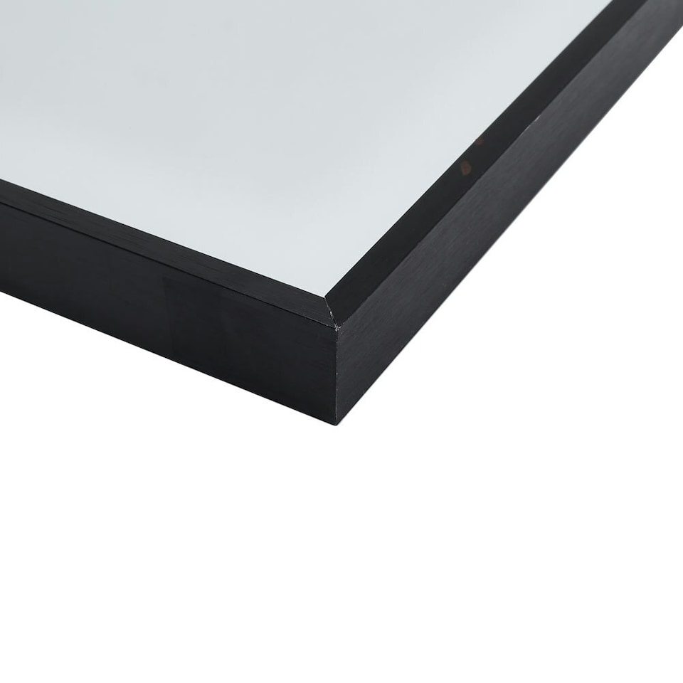 image 1 of Living and Home Arched Wall Mirror with Black Aluminum Frame - 40cm W x 50cm H