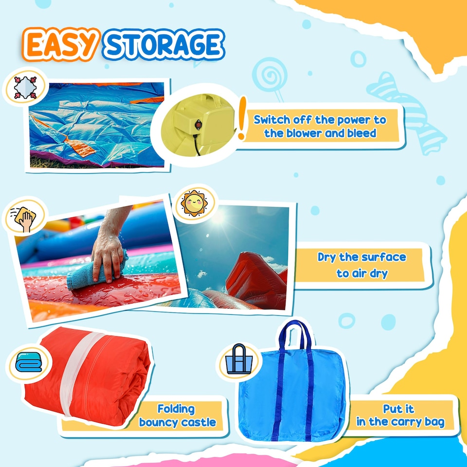 image 1 of Outsunny Bouncy Castle W/ Slide Pool 4 in 1 composition W/ Blower Multi-color