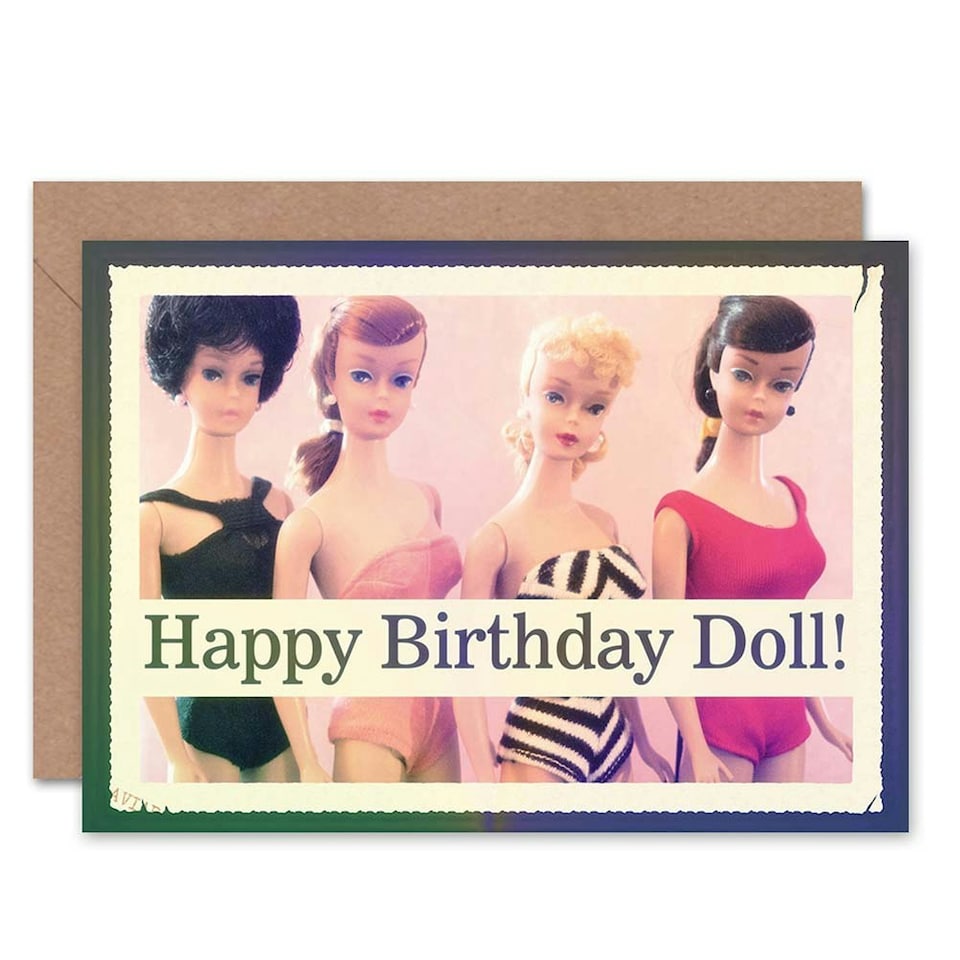 image 1 of Retro Swimsuit Dolls Happy Birthday Greeting Card