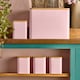 image 2 of Cooks Professional 5 Piece Square Kitchen Storage Cannister Set with Bamboo Lids | Pink | Pink