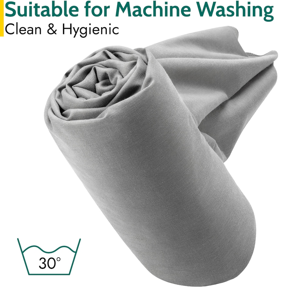 image 1 of Sleeping Bag Liner Single Adult Envelope Rectangle Lightweight With Pillow Slot | Grey | Single | 1