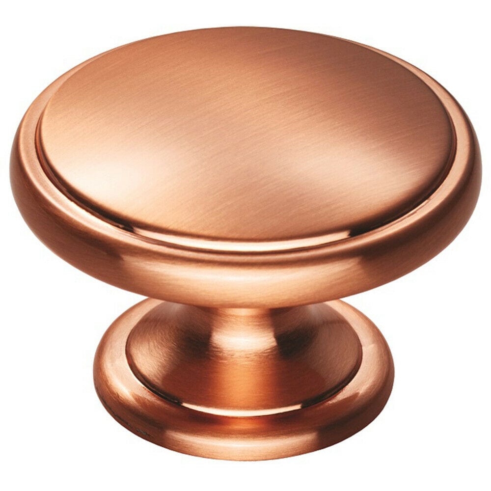 Loops Ring Domed Cupboard Door Knob 38.5mm Diameter Satin Copper Cabinet Handle