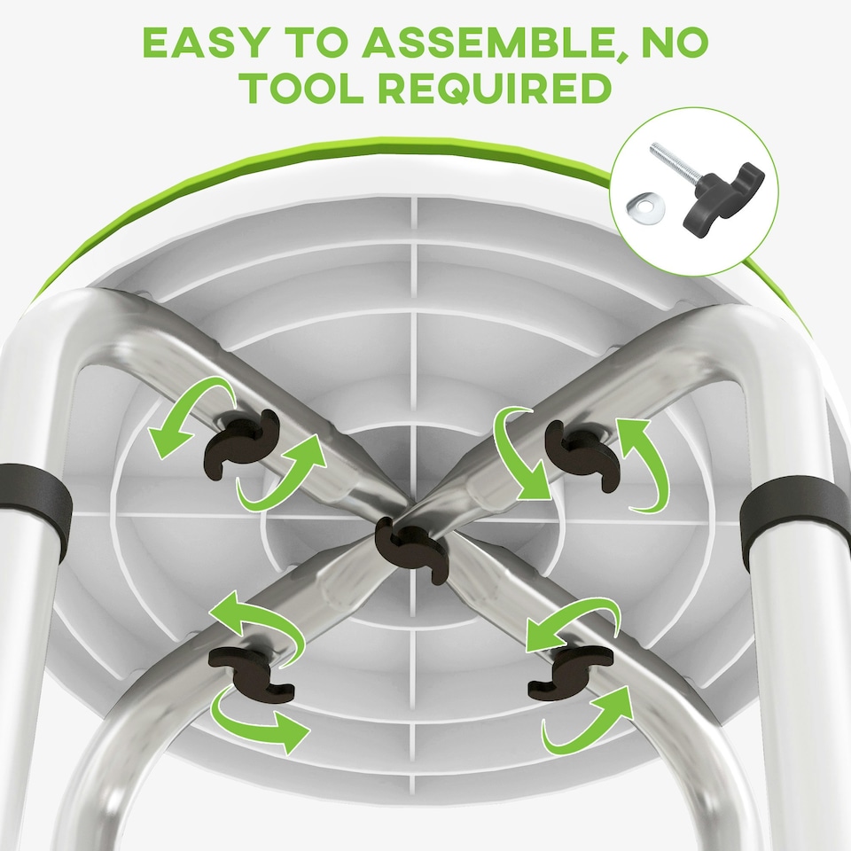 image 1 of HOMCOM 360 Degree Swivel Shower Stool w/ Non-Slip Feet for Disabled Green