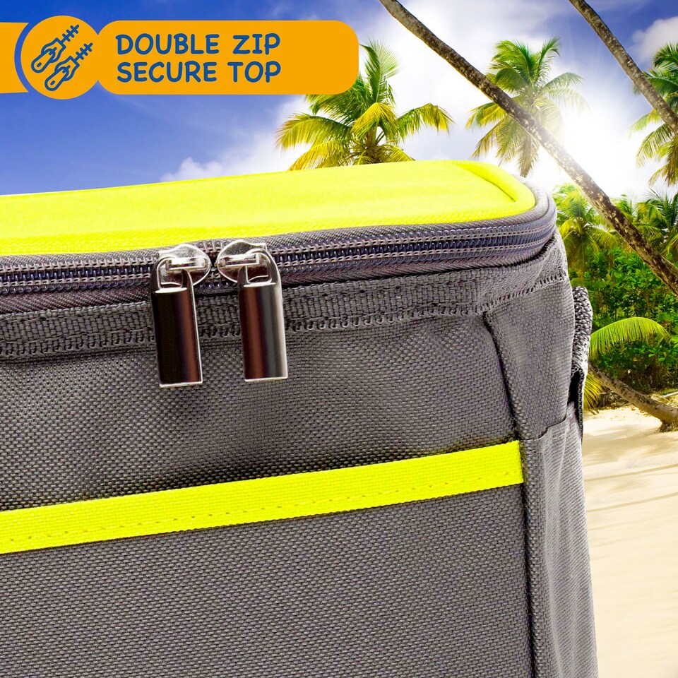 image 1 of SUNMER 9L Cooler Bag with Adjustable Shoulder Strap - Grey & Lime