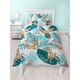 image 2 of Bambi Palm Leaf Duvet Cover Set - White/Green/Turquoise - Single White | Single