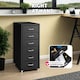 image 8 of Filing Cabinet - made of steel, 4 wheels, 6 drawers, label holders, easy assembly Black