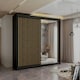 image 2 of Modern Vertical Panelled Sliding Wardrobe 150cm | White/Black/Grey/Oak 2-Door Bedroom Storage Black | Oak150cm