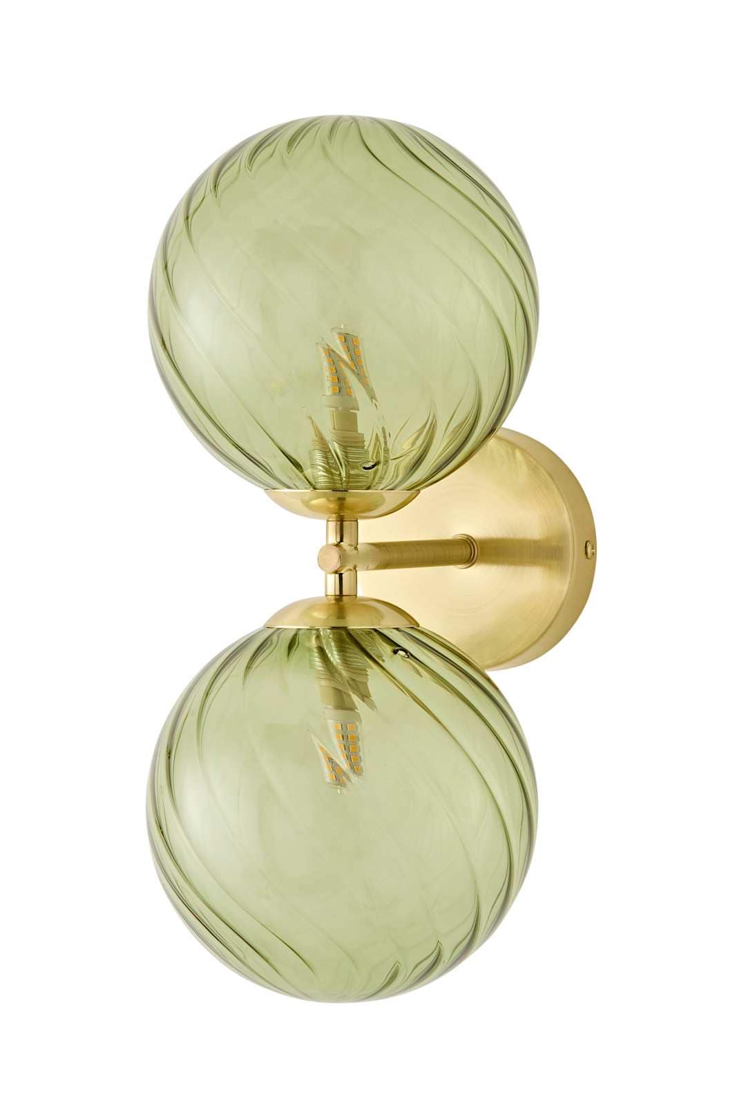 ValueLights Sydney Gold Up Down Swirl Shades Wall Light and Bulbs