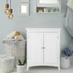image 2 of Teamson Home Glancy Free Standing Floor Storage Cabinet with Louvered Doors Adjustable Shelves