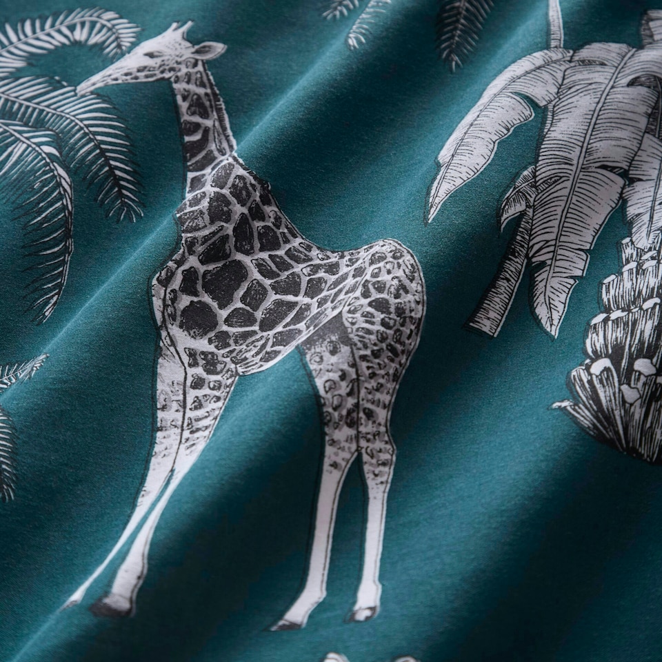 image 1 of Portfolio Home Wild Safari Soft Easy Care Bed Linen Bedding Duvet Cover Quilt Set With Pillow Case Green | Single
